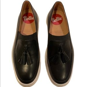 Black Rollie Loafers with Tassel